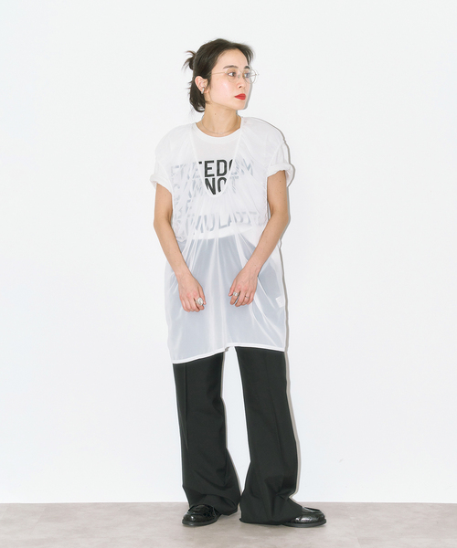 CITYSHOP（シティーショップ）の「GATHERED CHIFFON TANK：ブラウス（シャツ/ブラウス・レディース・ホワイト/ブラック・FREE）」の12枚目の写真