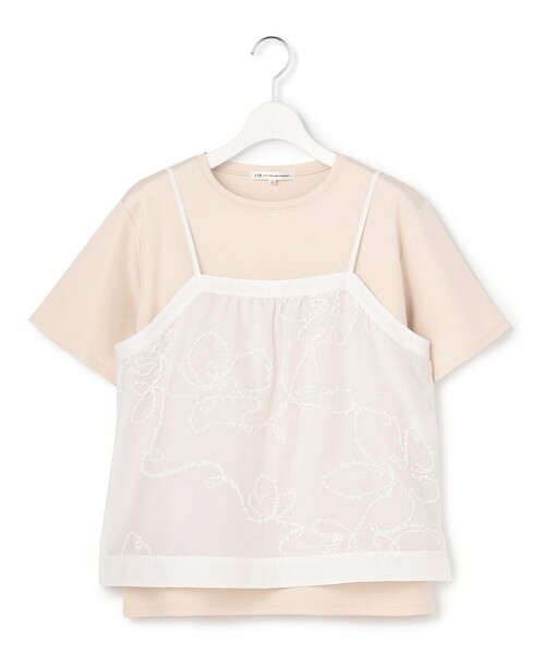 23区 S(ニジュウサンクチイサイサイズ)の「シアーエンブロイダリー キャミソール コンビ Tシャツ(Tシャツ/カットソー・レディース・ベージュ系/ホワイト系/ブラック系・32)」の15枚目の写真