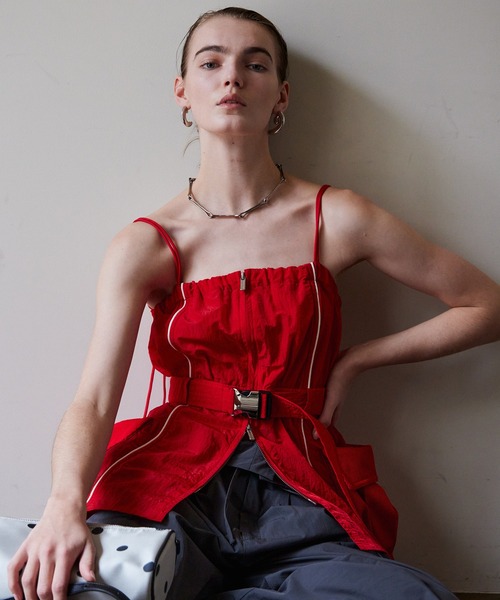 MAISON SPECIAL(メゾンスペシャル)の「【PRE-ORDER】Multiway Sporty Cami Tunic/マルチウェイスポーティキャミチュニック(シャツ/ブラウス・レディース・ホワイト/レッド/ブラック・FREE)」の3枚目の写真