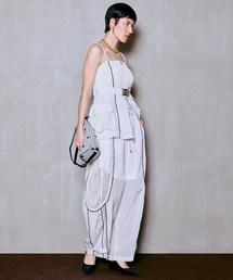 Maison Special フリル付きホワイトタンクトップ MAISON SPECIAL（メゾンスペシャル） タンクトップ 「UNISEX」Knit