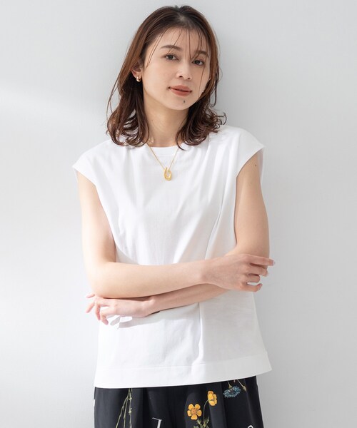 UNTITLED(アンタイトル)の「【TRADITIONAL WEATHERWEAR】ノースリカットソー(Tシャツ/カットソー・レディース・ホワイト/ブラック・02)」の2枚目の写真