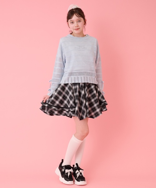 mezzo piano Junior（メゾピアノジュニア）の「リボン＆ロゴハイソックス（ソックス/靴下・キッズ・オフホワイト/ブラック/シルバーグレー・S(22-25cm)）」の12枚目の写真
