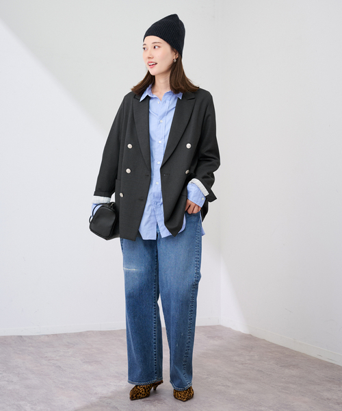 FRAMeWORK（フレームワーク）の「≪追加≫TWRカルゼDBジャケット 3（テーラードジャケット・レディース・ネイビー/チャコールグレー・38/36）」の3枚目の写真