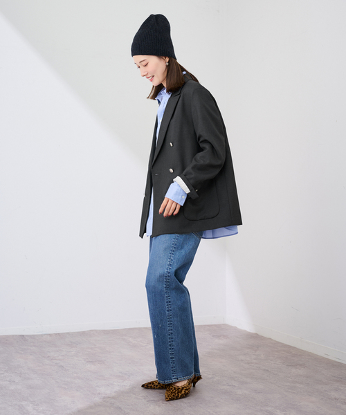 FRAMeWORK（フレームワーク）の「≪追加≫TWRカルゼDBジャケット 3（テーラードジャケット・レディース・ネイビー/チャコールグレー・38/36）」の4枚目の写真