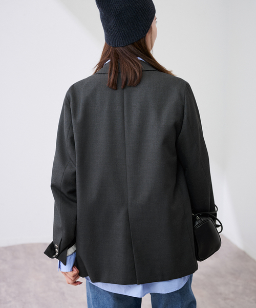 FRAMeWORK（フレームワーク）の「≪追加≫TWRカルゼDBジャケット 3（テーラードジャケット・レディース・ネイビー/チャコールグレー・38/36）」の9枚目の写真