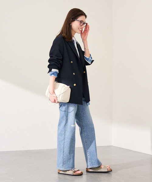 FRAMeWORK（フレームワーク）の「≪追加≫TWRカルゼDBジャケット 3（テーラードジャケット・レディース・ネイビー/チャコールグレー・38/36）」の17枚目の写真