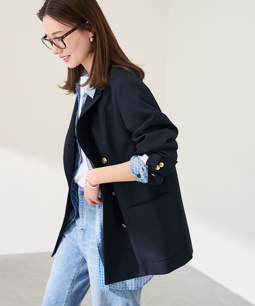 FRAMeWORK（フレームワーク）の「≪追加≫TWRカルゼDBジャケット 3（テーラードジャケット・レディース・ネイビー/チャコールグレー・38/36）」の18枚目の写真