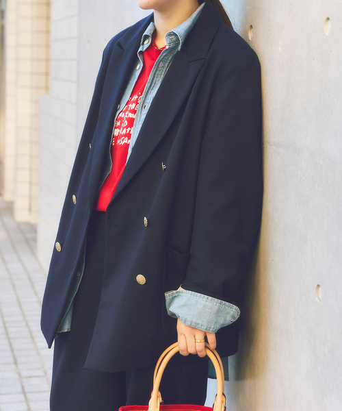 FRAMeWORK（フレームワーク）の「≪追加≫TWRカルゼDBジャケット 3（テーラードジャケット・レディース・ネイビー/チャコールグレー・38/36）」の20枚目の写真