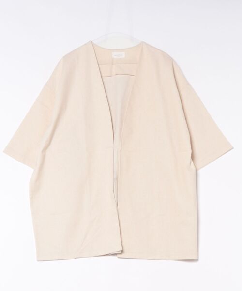 a.p.o.v.(エーピーオービー)の「a.p.o.v. オーバーサイズバックビッグプリントコットンシーチング半袖ラップカーディガン(カーディガン/ボレロ・メンズ・アイボリー/ブラック/グリーン・ONESIZE)」の10枚目の写真