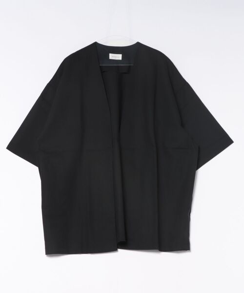 a.p.o.v.(エーピーオービー)の「a.p.o.v. オーバーサイズバックビッグプリントコットンシーチング半袖ラップカーディガン(カーディガン/ボレロ・メンズ・アイボリー/ブラック/グリーン・ONESIZE)」の13枚目の写真