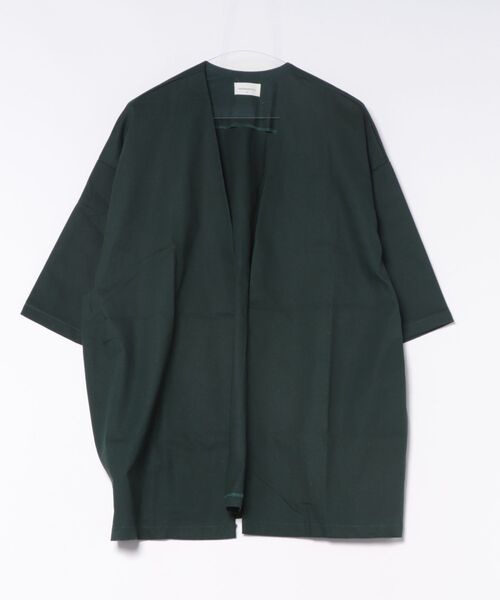 a.p.o.v.(エーピーオービー)の「a.p.o.v. オーバーサイズバックビッグプリントコットンシーチング半袖ラップカーディガン(カーディガン/ボレロ・メンズ・アイボリー/ブラック/グリーン・ONESIZE)」の7枚目の写真