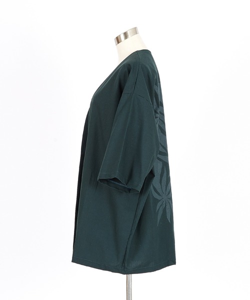 a.p.o.v.(エーピーオービー)の「a.p.o.v. オーバーサイズバックビッグプリントコットンシーチング半袖ラップカーディガン(カーディガン/ボレロ・メンズ・アイボリー/ブラック/グリーン・ONESIZE)」の16枚目の写真