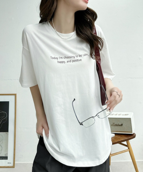 Ada.（エイダ）の「レタリングデザイン 半袖プリントＴシャツ（Tシャツ/カットソー・レディース・ピンク/ホワイト/グレー/ブラック・FREE）」の15枚目の写真