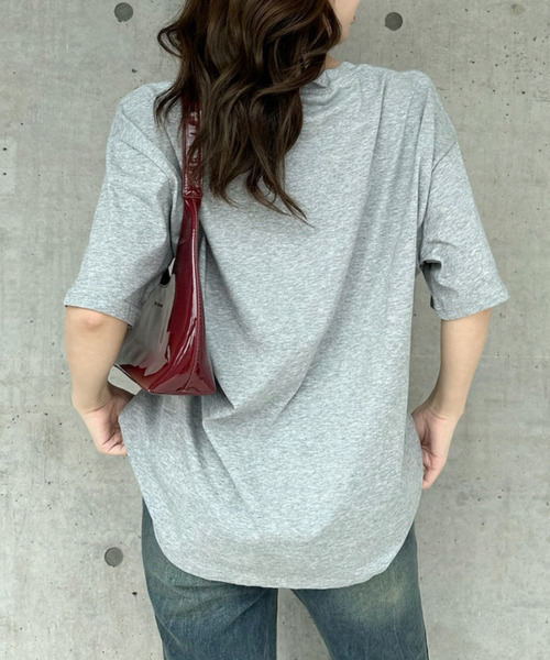 Ada.（エイダ）の「レタリングデザイン 半袖プリントＴシャツ（Tシャツ/カットソー・レディース・ピンク/ホワイト/グレー/ブラック・FREE）」の6枚目の写真