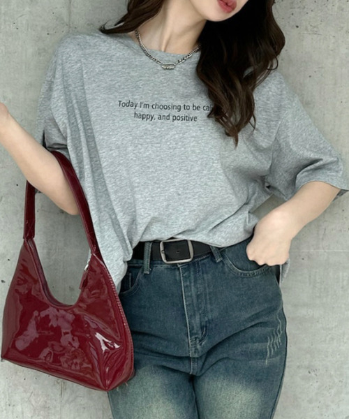 Ada.（エイダ）の「レタリングデザイン 半袖プリントＴシャツ（Tシャツ/カットソー・レディース・ピンク/ホワイト/グレー/ブラック・FREE）」の7枚目の写真