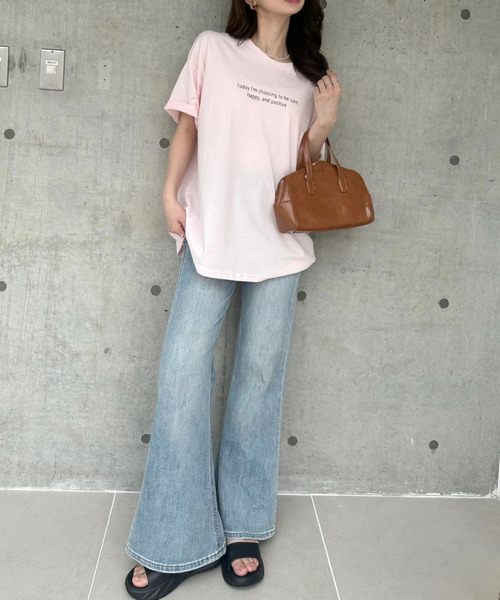 Ada.（エイダ）の「レタリングデザイン 半袖プリントＴシャツ（Tシャツ/カットソー・レディース・ピンク/ホワイト/グレー/ブラック・FREE）」の10枚目の写真