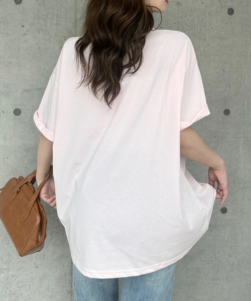 Ada.（エイダ）の「レタリングデザイン 半袖プリントＴシャツ（Tシャツ/カットソー・レディース・ピンク/ホワイト/グレー/ブラック・FREE）」の12枚目の写真