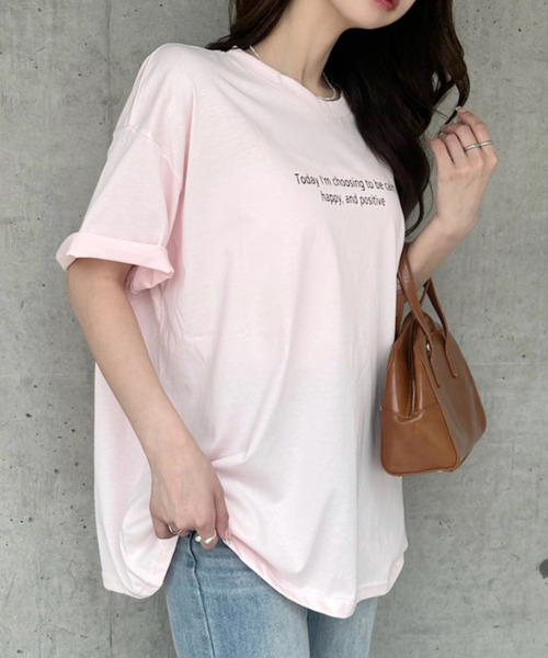 Ada.（エイダ）の「レタリングデザイン 半袖プリントＴシャツ（Tシャツ/カットソー・レディース・ピンク/ホワイト/グレー/ブラック・FREE）」の9枚目の写真
