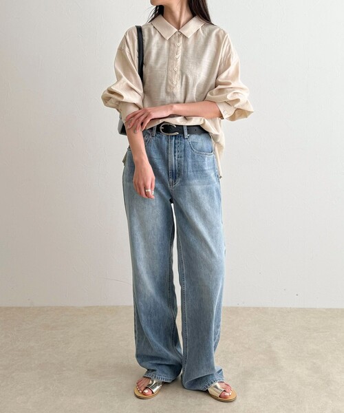 fredy emue(フレディエミュ)の「リネン混シアースラブブラウス(シャツ/ブラウス・レディース・ベージュ/ブラウン・38)」の3枚目の写真