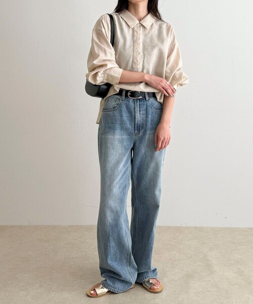 fredy emue(フレディエミュ)の「リネン混シアースラブブラウス(シャツ/ブラウス・レディース・ベージュ/ブラウン・38)」の5枚目の写真