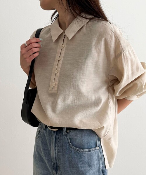 fredy emue(フレディエミュ)の「リネン混シアースラブブラウス(シャツ/ブラウス・レディース・ベージュ/ブラウン・38)」の8枚目の写真