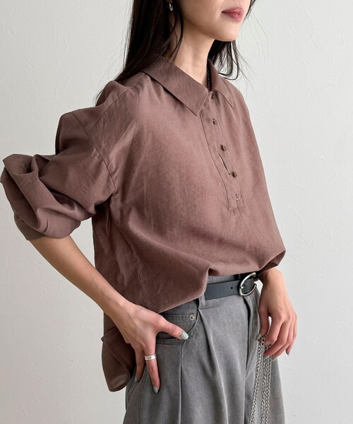 fredy emue(フレディエミュ)の「リネン混シアースラブブラウス(シャツ/ブラウス・レディース・ベージュ/ブラウン・38)」の20枚目の写真
