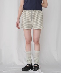 【Unblend】ボーダーカット イージーショートパンツ