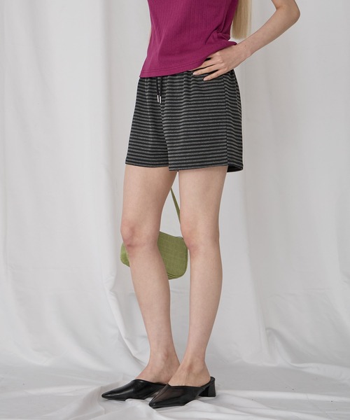 Unblend(アンブレンド)の「【Unblend】ボーダーカット イージーショートパンツ(その他パンツ・レディース・杢グレー/ブラウン系/ブラック系/チャコール・FREE)」の8枚目の写真