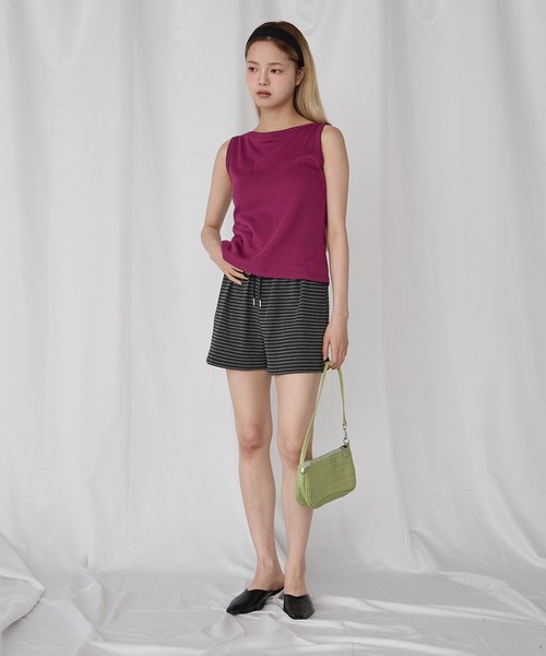 Unblend(アンブレンド)の「【Unblend】ボーダーカット イージーショートパンツ(その他パンツ・レディース・杢グレー/ブラウン系/ブラック系/チャコール・FREE)」の11枚目の写真
