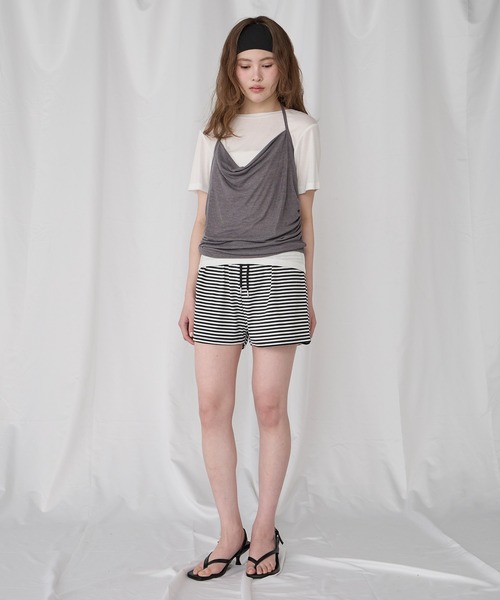 Unblend(アンブレンド)の「【Unblend】ボーダーカット イージーショートパンツ(その他パンツ・レディース・杢グレー/ブラウン系/ブラック系/チャコール・FREE)」の21枚目の写真