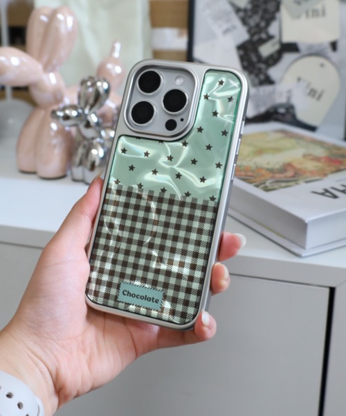 Vini(ヴィニ)の「3Dミントグリーンスターギンガムチェック iPhone17 /17Pro/13/14/15/16 携帯ケース スマホ ケース(スマホケース/カバー・レディース・グリーン・iPhone 13/iPhone 14/iPhone 15/iPhone 16/iPhone 17/iPhone 14 Pro/iPhone 17 Pro/iPhone 16 Pro/iPhone 15 Pro)」の6枚目の写真