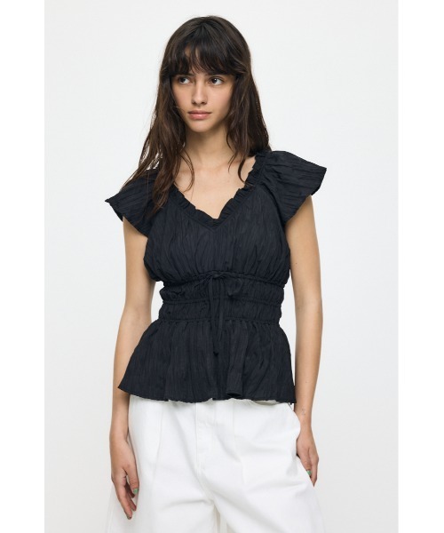 MOUSSY(マウジー)の「WRINKLE RUFFLE SLEEVE ブラウス(シャツ/ブラウス・レディース・ブラック/オフホワイト/ブルー系その他/ピンク系その他・FREE)」の14枚目の写真