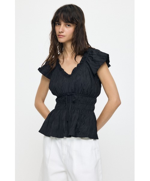 MOUSSY(マウジー)の「WRINKLE RUFFLE SLEEVE ブラウス(シャツ/ブラウス・レディース・ブラック/オフホワイト/ブルー系その他/ピンク系その他・FREE)」の11枚目の写真