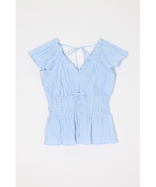 MOUSSY(マウジー)の「WRINKLE RUFFLE SLEEVE ブラウス(シャツ/ブラウス・レディース・ブラック/オフホワイト/ブルー系その他/ピンク系その他・FREE)」の9枚目の写真