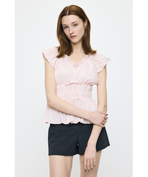 MOUSSY(マウジー)の「WRINKLE RUFFLE SLEEVE ブラウス(シャツ/ブラウス・レディース・ブラック/オフホワイト/ブルー系その他/ピンク系その他・FREE)」の8枚目の写真