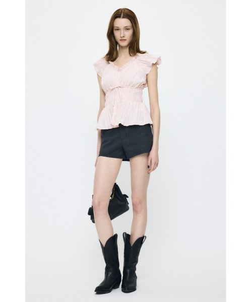 MOUSSY(マウジー)の「WRINKLE RUFFLE SLEEVE ブラウス(シャツ/ブラウス・レディース・ブラック/オフホワイト/ブルー系その他/ピンク系その他・FREE)」の7枚目の写真