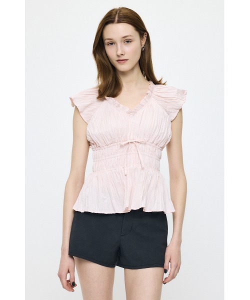 MOUSSY(マウジー)の「WRINKLE RUFFLE SLEEVE ブラウス(シャツ/ブラウス・レディース・ブラック/オフホワイト/ブルー系その他/ピンク系その他・FREE)」の5枚目の写真