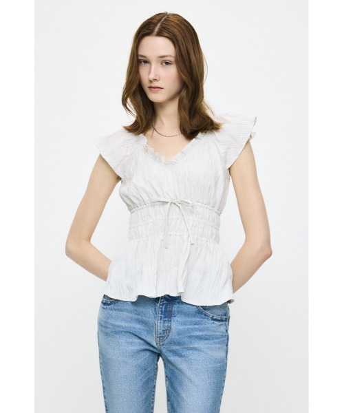 MOUSSY(マウジー)の「WRINKLE RUFFLE SLEEVE ブラウス(シャツ/ブラウス・レディース・ブラック/オフホワイト/ブルー系その他/ピンク系その他・FREE)」の22枚目の写真
