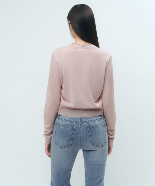 MUSINSA STANDARD WOMAN（ムシンサスタンダードウーマン）の「ウィメンズシアラウンドネックカーディガン[インディアンピンク]（カーディガン/ボレロ・レディース・その他・SMALL/MEDIUM/LARGE/X-SMALL）」の4枚目の写真