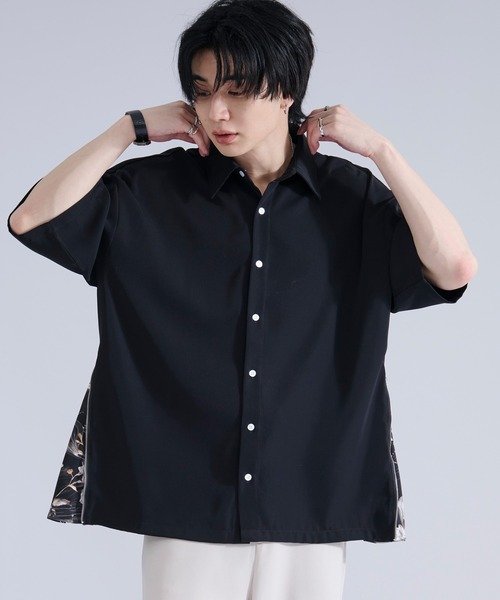 新色追加】2wayサイドジップガラパターンシャツ（シャツ/ブラウス