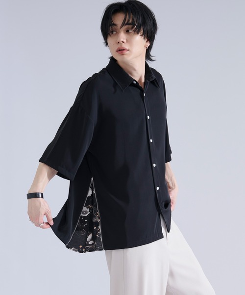 PING ブラックシャツ＆パンツセット L 新色追加】2wayサイドジップガラパターンシャツ（シャツ/ブラウス