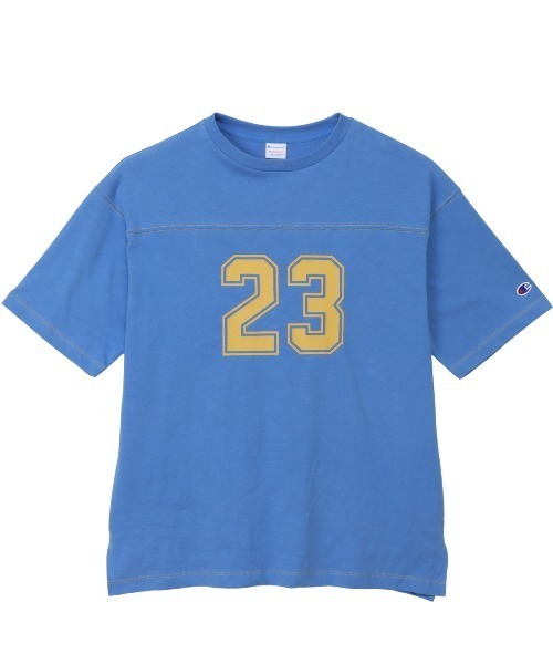 Champion(チャンピオン)の「チャンピオン FOOTBALL T-SHIRT(Tシャツ/カットソー・レディース・イエロー/ブルー・L/M)」の2枚目の写真