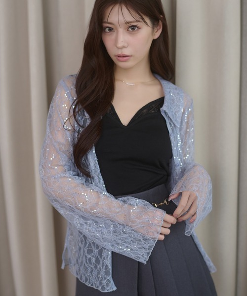 Ambre Neige(アンブルネージュ)の「lace design with cups camisole / レースデザインカップツキキャミソール(キャミソール・レディース・オフホワイト/ブラック・FREE)」の6枚目の写真