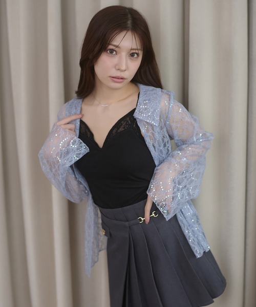 Ambre Neige(アンブルネージュ)の「lace design with cups camisole / レースデザインカップツキキャミソール(キャミソール・レディース・オフホワイト/ブラック・FREE)」の8枚目の写真