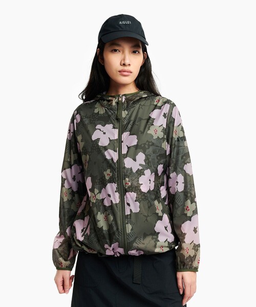AIGLE(エーグル)の「UVカット 撥水 プリントフーデッドジャケット RP(ナイロンジャケット・レディース・モスグリーン・36/42/44/38/40/34)」の20枚目の写真