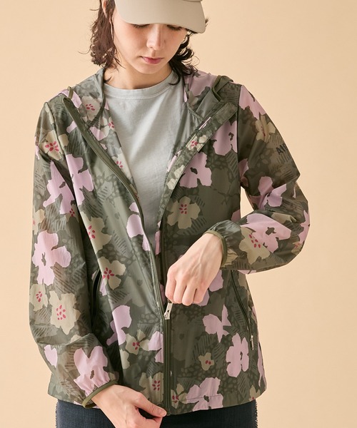 AIGLE(エーグル)の「UVカット 撥水 プリントフーデッドジャケット RP(ナイロンジャケット・レディース・モスグリーン・36/42/44/38/40/34)」の5枚目の写真