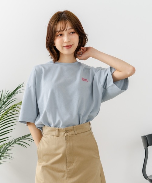 sanrio(サンリオ)の「【sanrio/サンリオ】【ゆったりルーズシルエット】日焼けキャラクター サガラ刺繍Tシャツ ハローキティ クロミ ポチャッコ y2k 平成レトロ(Tシャツ/カットソー・レディース・ライトグレー/サックスブルー/オフホワイト/スミクロ・MEDIUM/LARGE)」の14枚目の写真