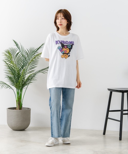 sanrio(サンリオ)の「【sanrio/サンリオ】【ゆったりルーズシルエット】日焼けキャラクター サガラ刺繍Tシャツ ハローキティ クロミ ポチャッコ y2k 平成レトロ(Tシャツ/カットソー・レディース・ライトグレー/サックスブルー/オフホワイト/スミクロ・MEDIUM/LARGE)」の16枚目の写真
