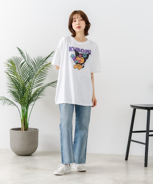 sanrio(サンリオ)の「【sanrio/サンリオ】【ゆったりルーズシルエット】日焼けキャラクター サガラ刺繍Tシャツ ハローキティ クロミ ポチャッコ y2k 平成レトロ(Tシャツ/カットソー・レディース・ライトグレー/サックスブルー/オフホワイト/スミクロ・MEDIUM/LARGE)」の17枚目の写真