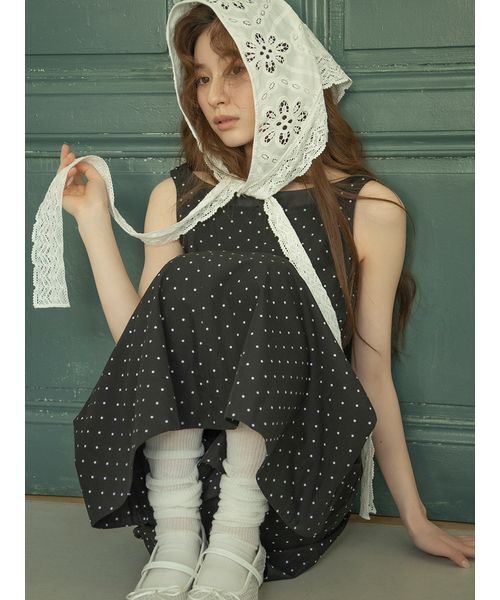 LILY BROWN(リリーブラウン)の「フレアシャツミニワンピース(ワンピース・レディース・ブルー/ドット/ホワイト・F)」の5枚目の写真